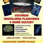 Plakát - Otevření planetária a pozorování zatmění Slunce na Hvězdárně DK Uherský Brod
