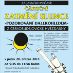 Plakát - Pozorování zatmění Slunce na Hvězdárně České Budějovice