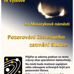 Plakát - Pozorování zatmění Slunce na hvězdárně Vyškov